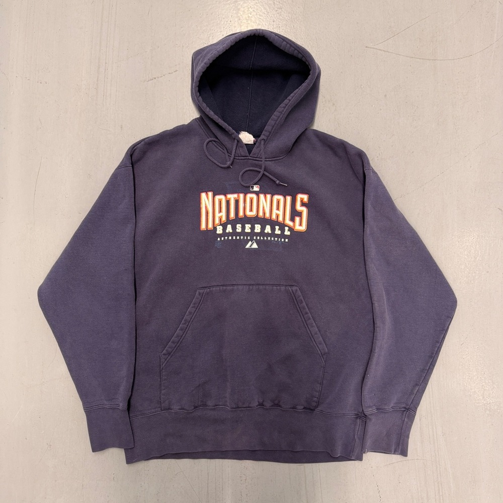 Majestic Athletic‎ Nationals Baseball Hoodie Sweatshirt Adult Medium Navy Blue